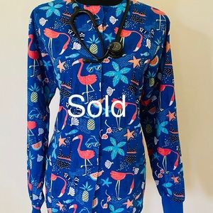 Flamingo Scrub Jacket